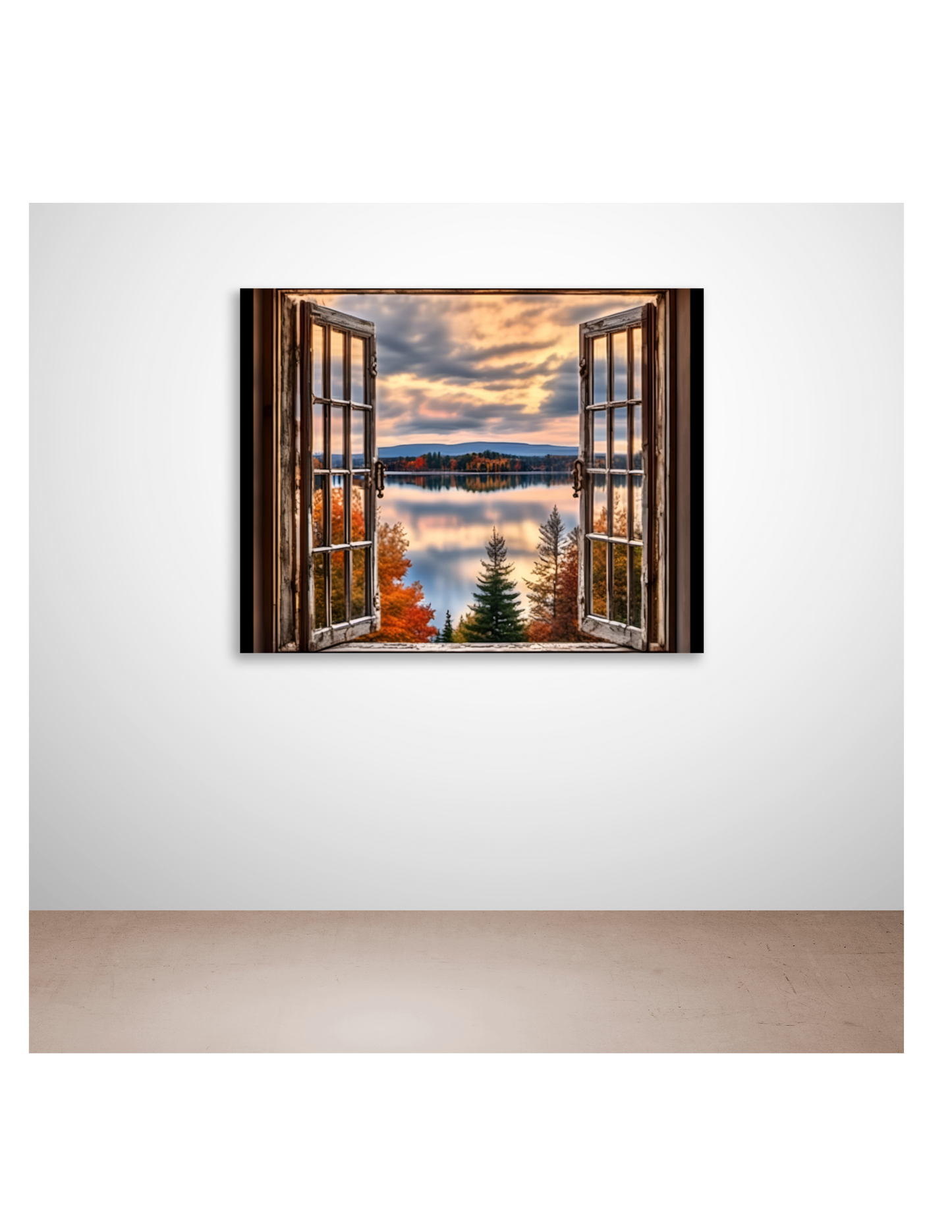 Open Window to Lake Poster, Beautiful Wall Decor