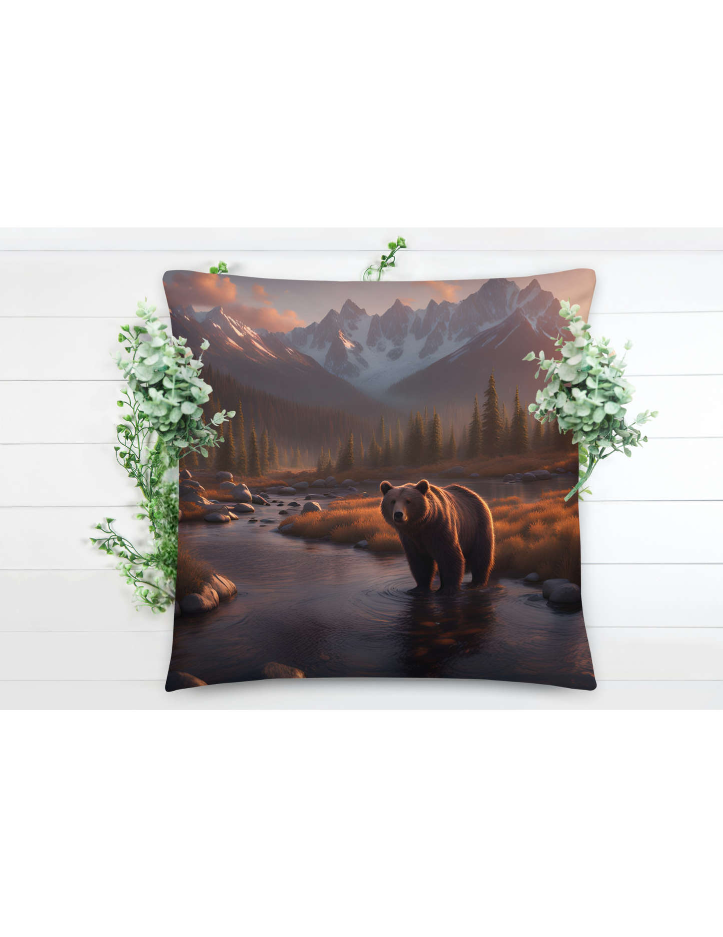 *Bear in the Forest Pillow Case, Mountain Woodsy Home Decor