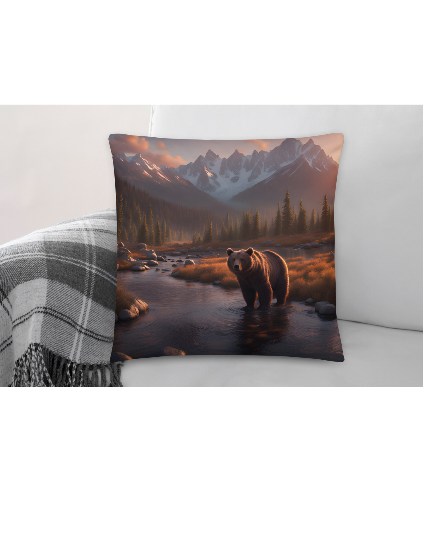 *Bear in the Forest Pillow Case, Mountain Woodsy Home Decor