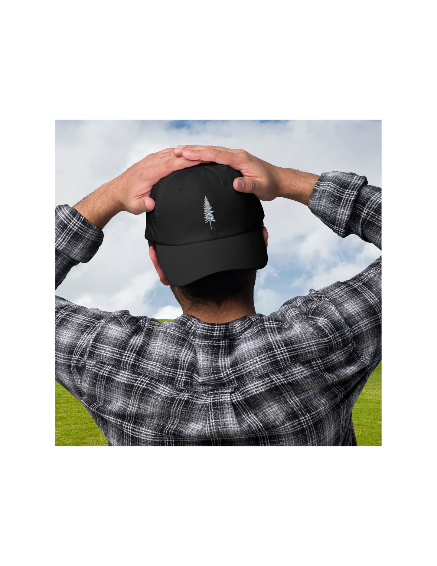 *Embroidered Pine Tree Dad Hat, Hiking Outdoors Cap