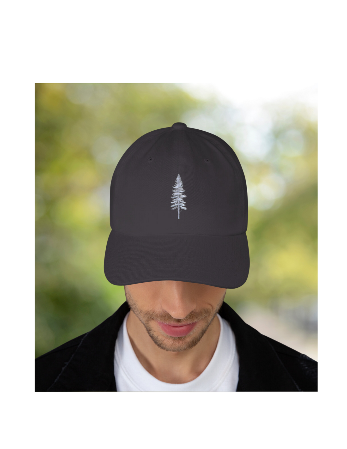 *Embroidered Pine Tree Dad Hat, Hiking Outdoors Cap