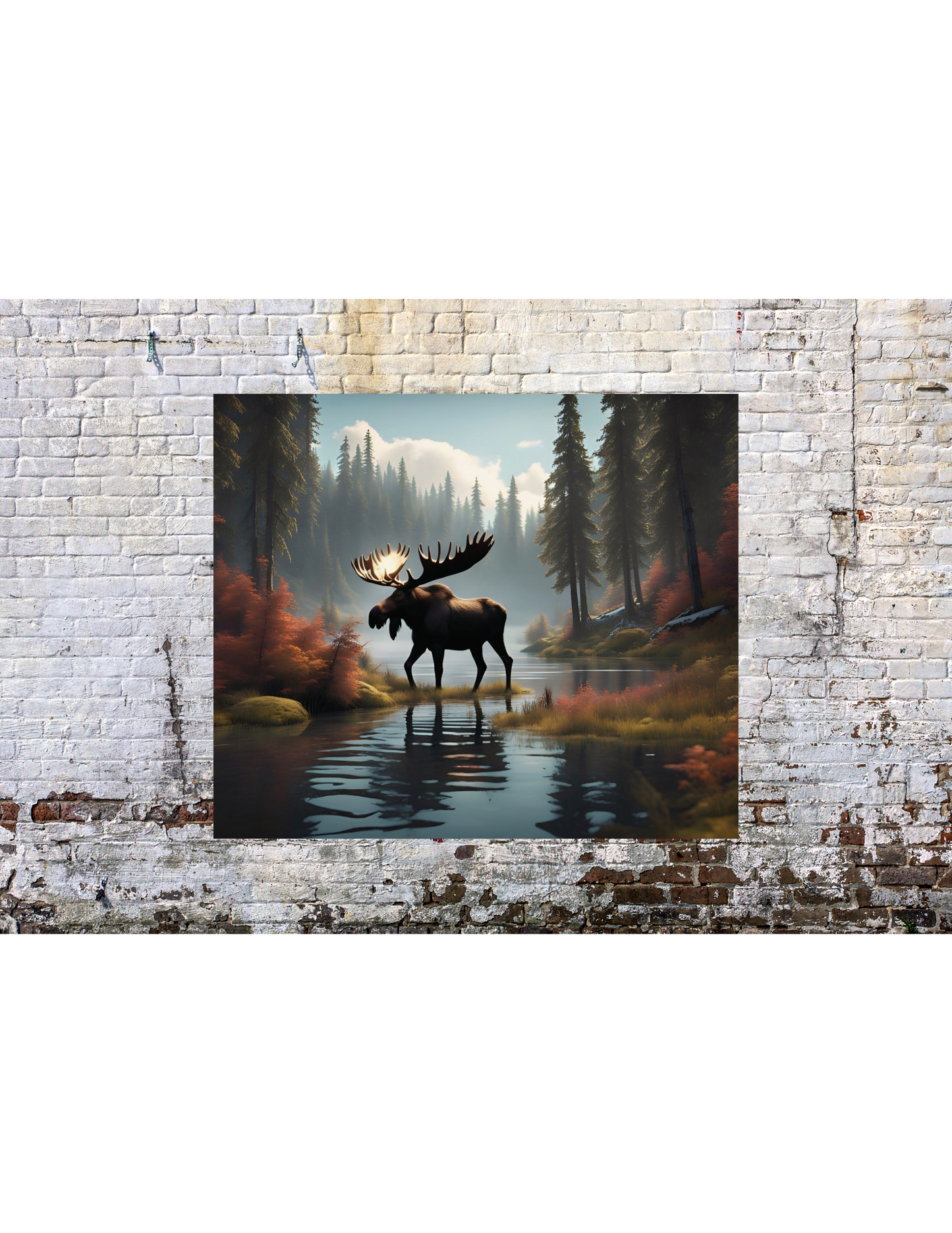 Beautiful Moose Canvas, Wilderness Wall Artwork Decor