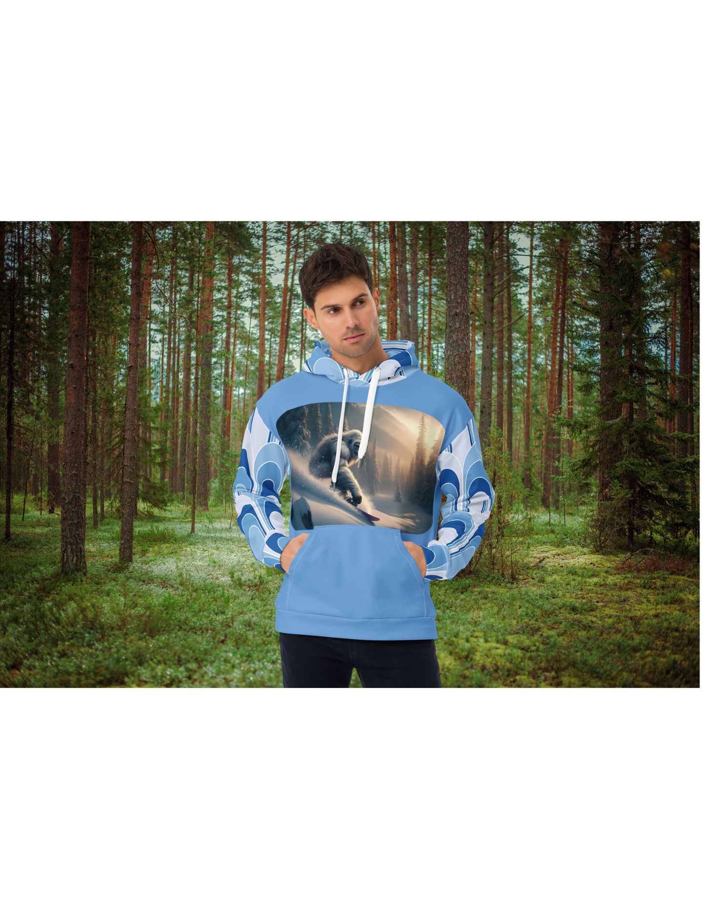 *Bigfoot Snowboarding Hoodie, Cryptid Winter Sweatshirt