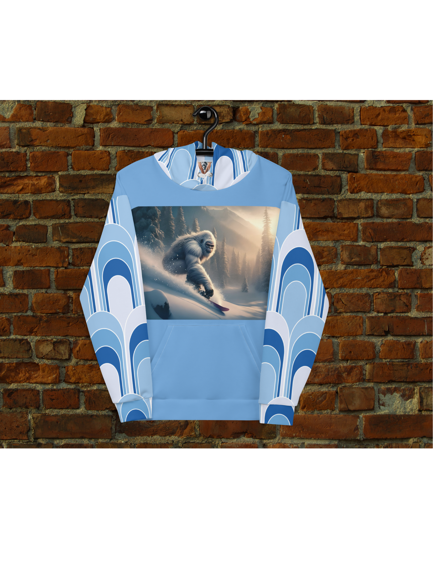 *Bigfoot Snowboarding Hoodie, Cryptid Winter Sweatshirt