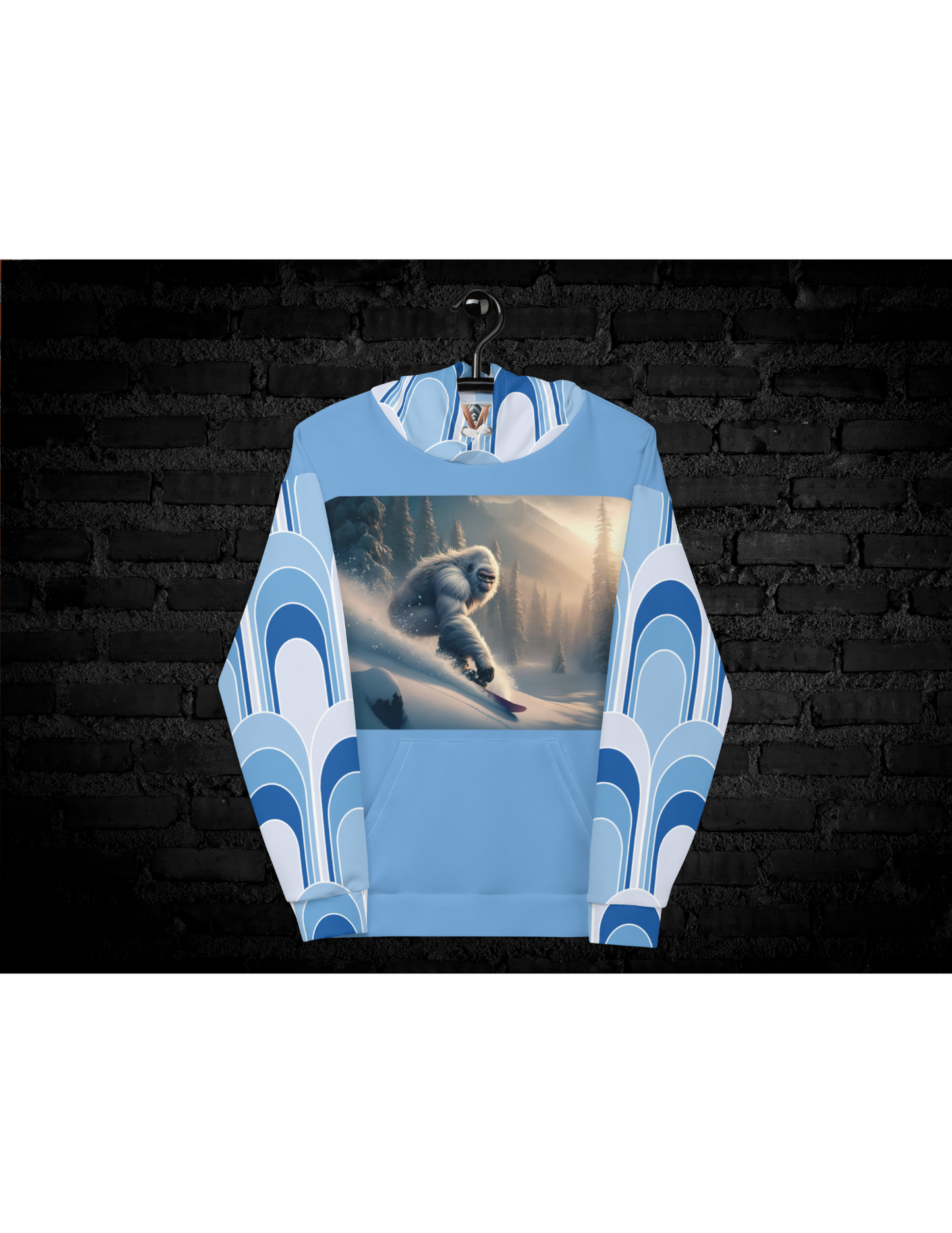 *Bigfoot Snowboarding Hoodie, Cryptid Winter Sweatshirt