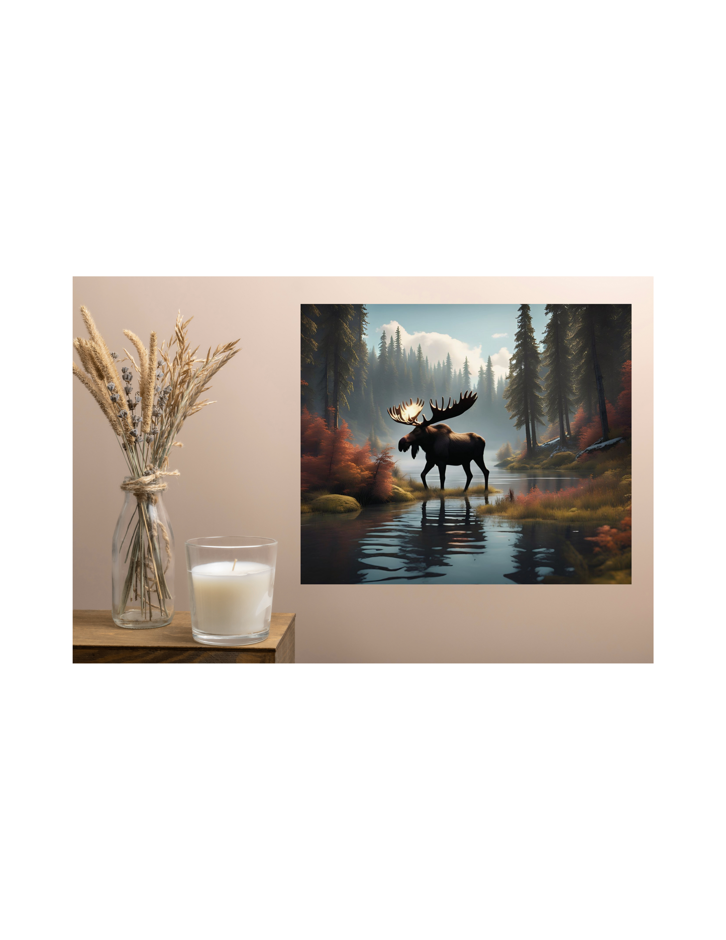 Beautiful Moose Canvas, Wilderness Wall Artwork Decor