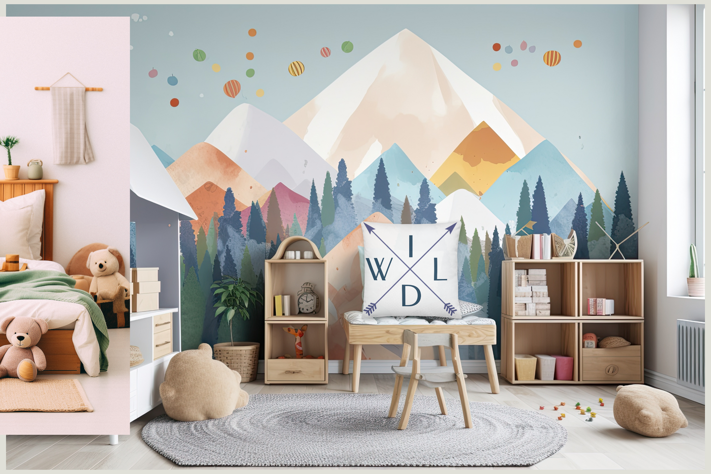 Wild Pillow, Woodland Home Throw, Child Room