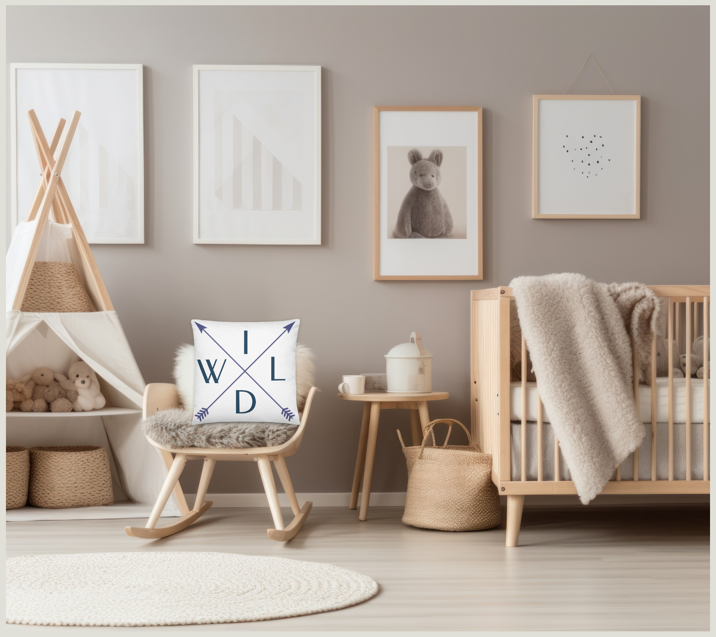 Wild Pillow, Woodland Home Throw, Child Room