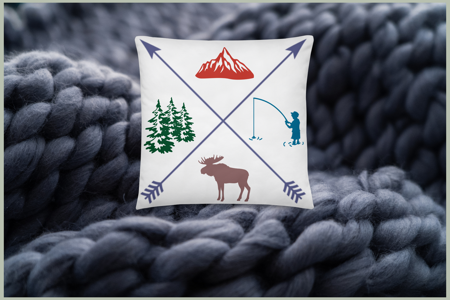 Wilderness Throw Pillow, Nursery Decor, Cabin Lodge Accent