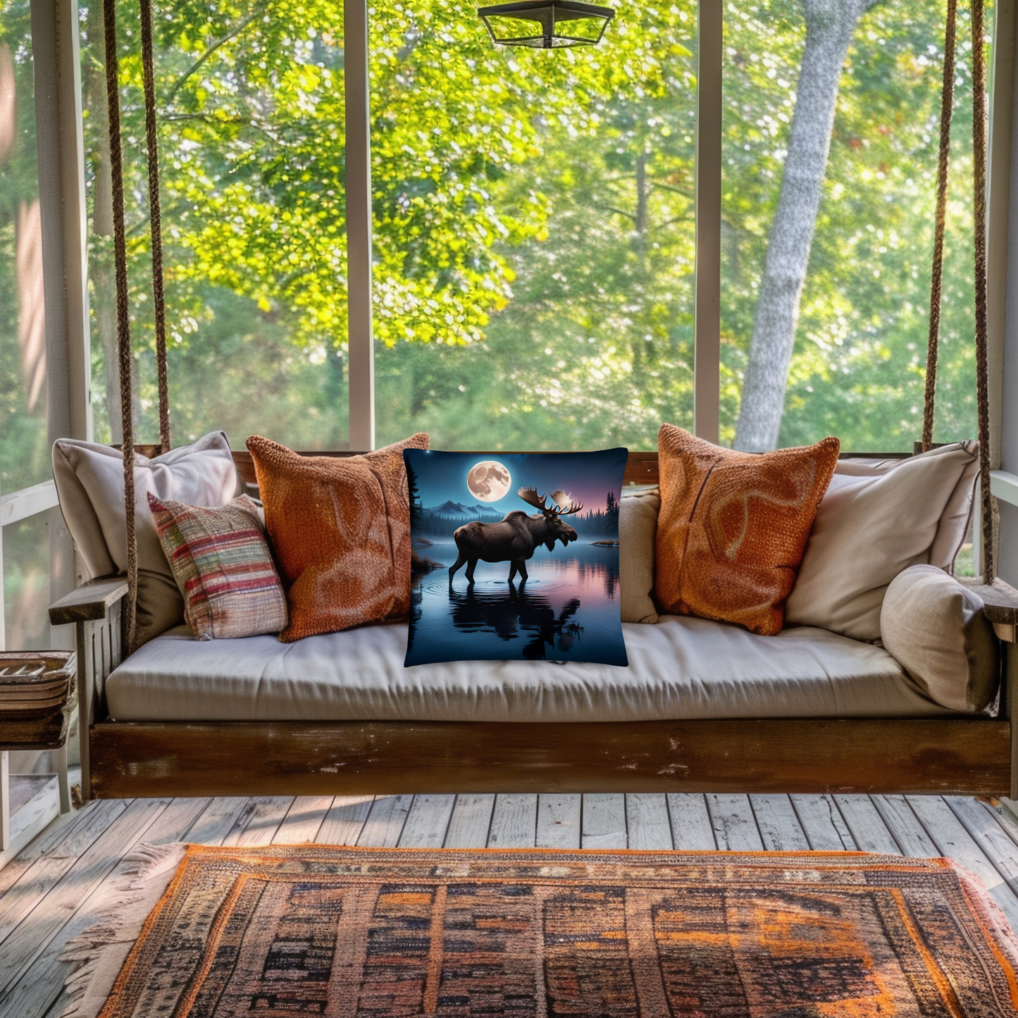 Wilderness Moose Pillow, Cabin Home Decor