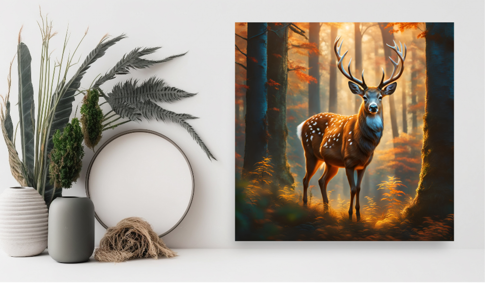 Deer Wilderness Poster, Woodland Animal Decor