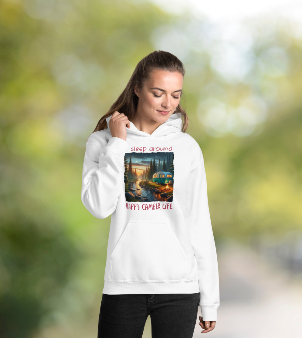 Funny Camping Hoodie, "Sleep Around" Sweatshirt