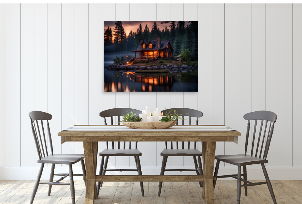 Cabin in the Forest Poster, Beautiful Wall Art Home Decor