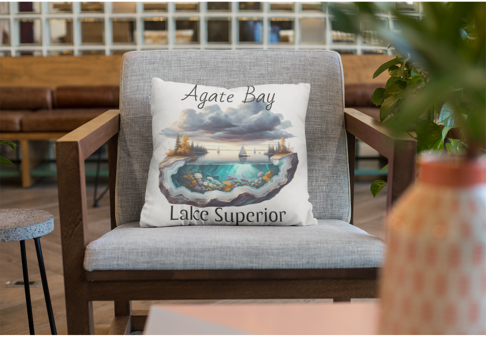 Agate Bay Minnesota Gift, Lake Superior Throw Pillow