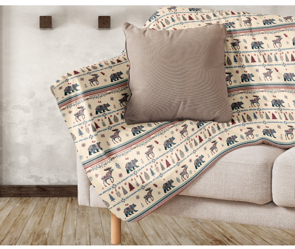 Winter Warm Sherpa Blanket, Scandinavian Wilderness