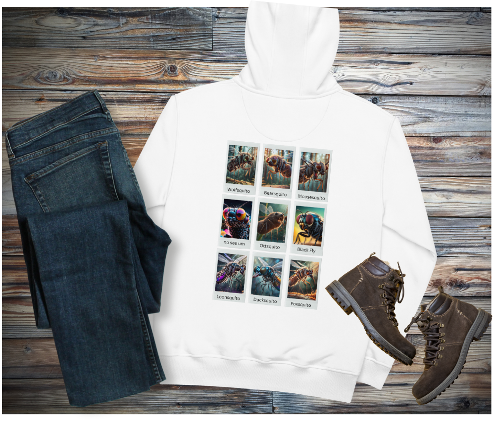 Organic Minnesota Mosquito Hoodie, Northshore Wildlife