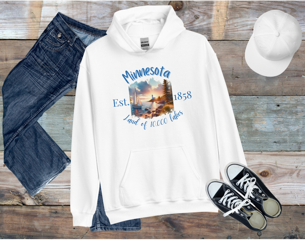 Minnesota Hoodie, Home of 10,000 Lakes
