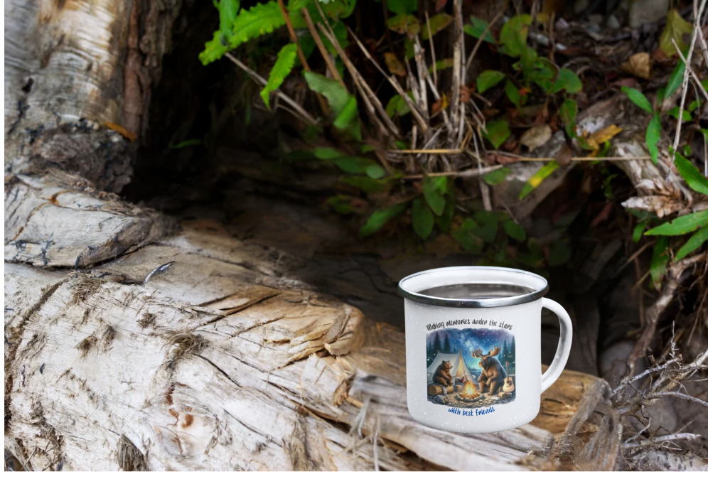 Friends Enamel Camping Mug, Make Memories Cup