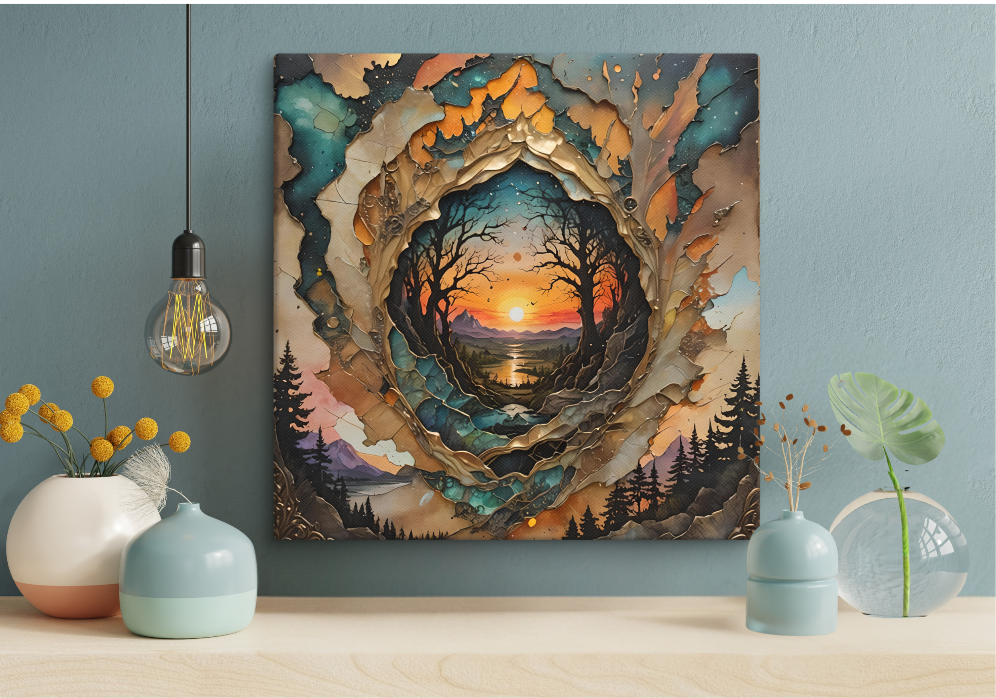 Nature Scene Sunset Canvas, Beautiful Portal Wall Art