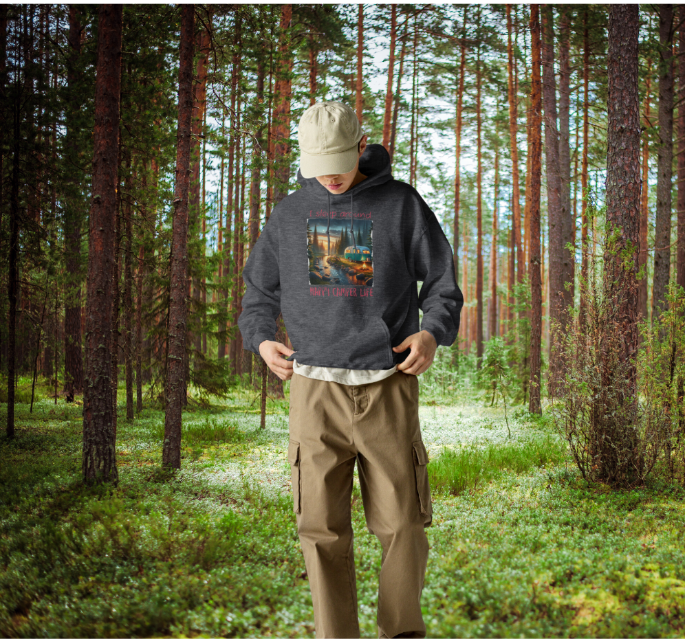 Funny Camping Hoodie, "Sleep Around" Sweatshirt