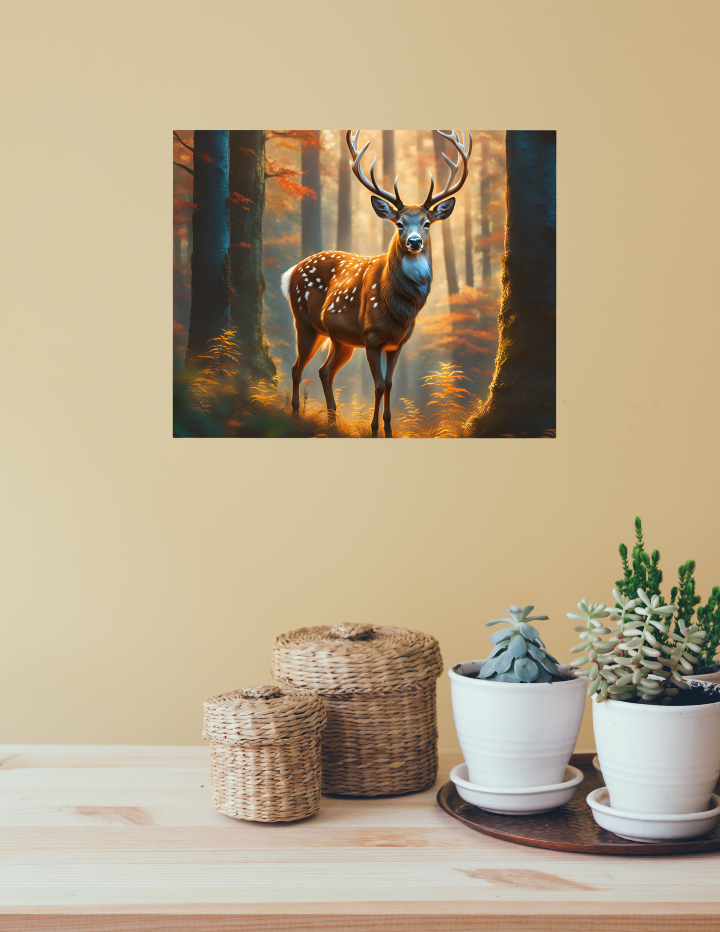 Deer Wilderness Poster, Woodland Animal Decor