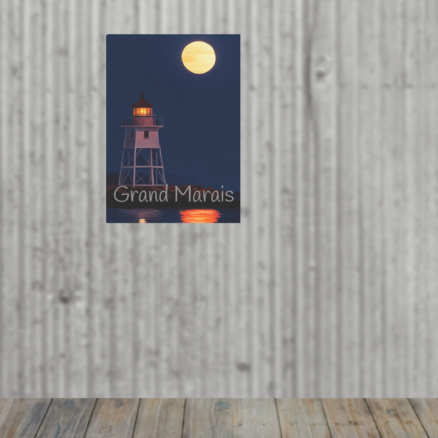 Grand Marais Photo Tile, North Shore Minnesota Love Canvas
