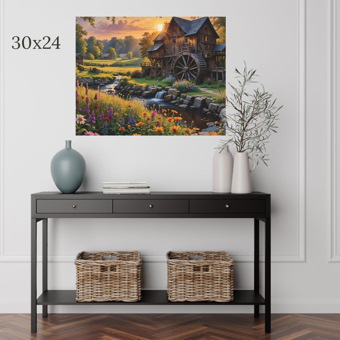 Watermill Canvas, Landscape Gallery Art