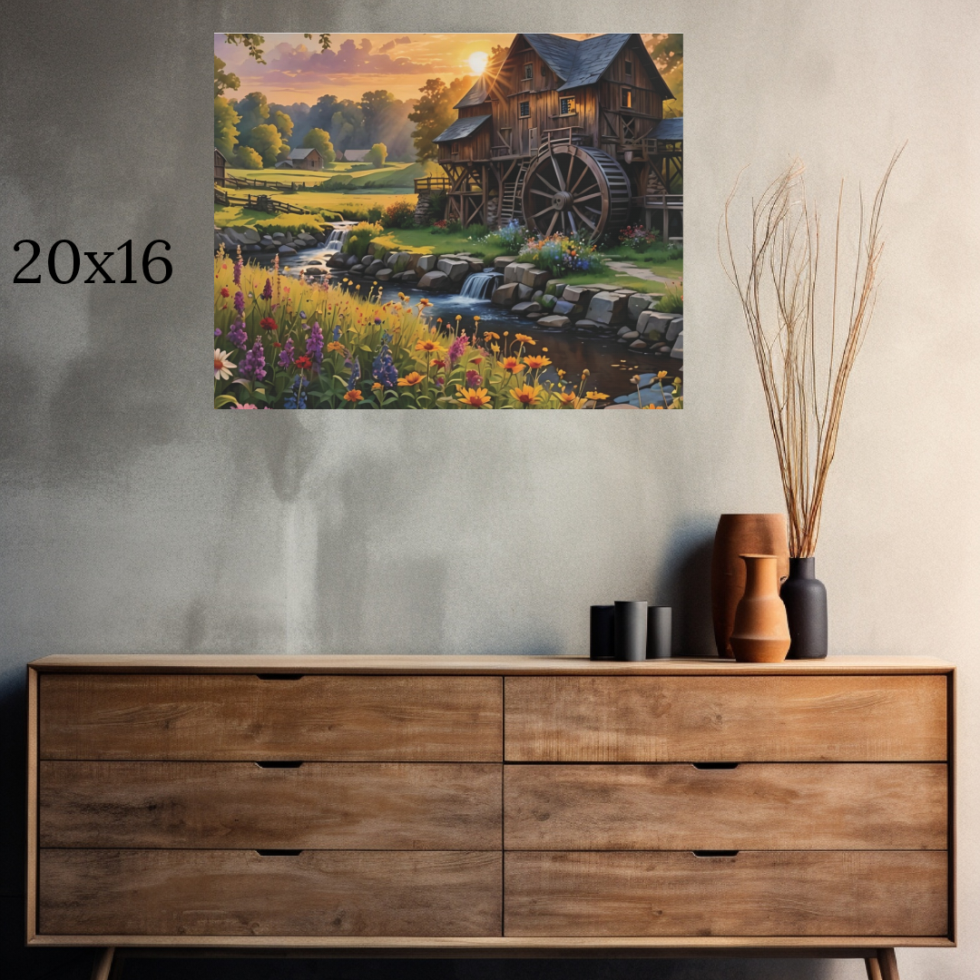 Watermill Canvas, Landscape Gallery Art