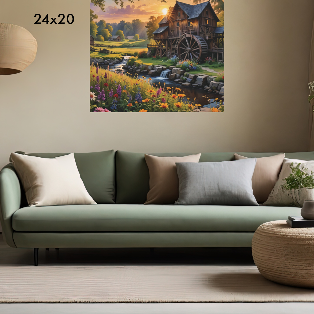 Watermill Canvas, Landscape Gallery Art