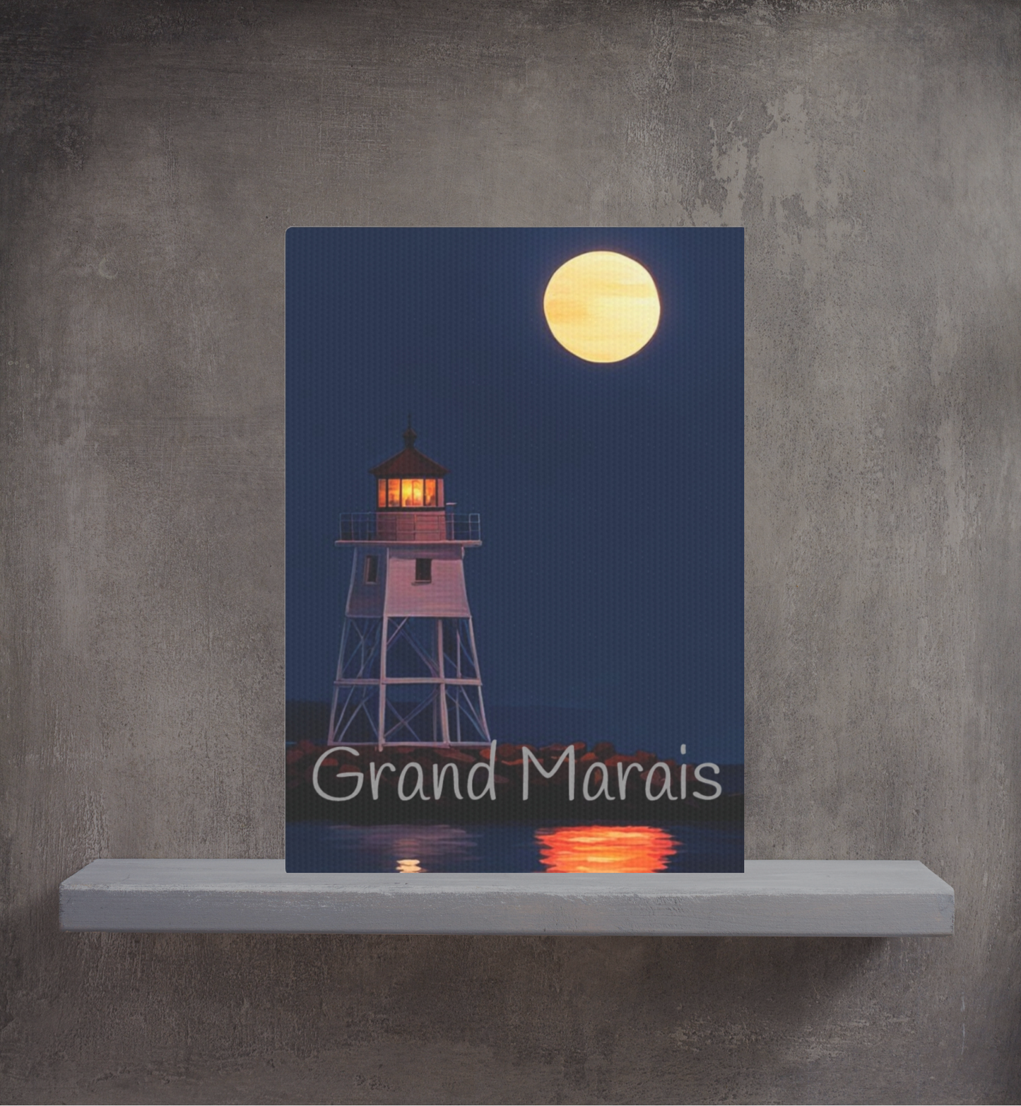 Grand Marais Photo Tile, North Shore Minnesota Love Canvas