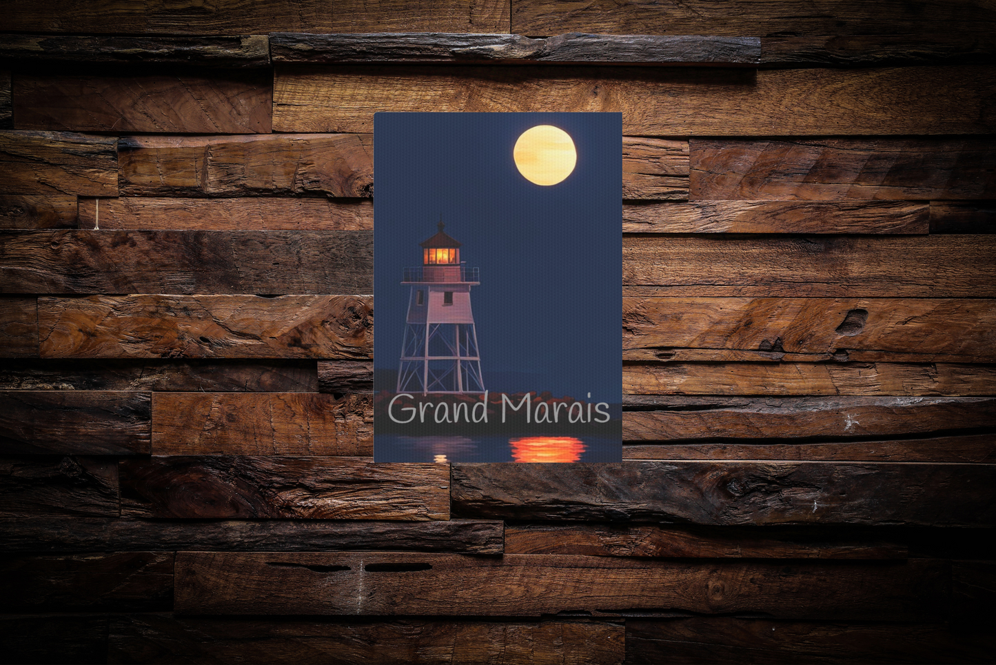 Grand Marais Photo Tile, North Shore Minnesota Love Canvas
