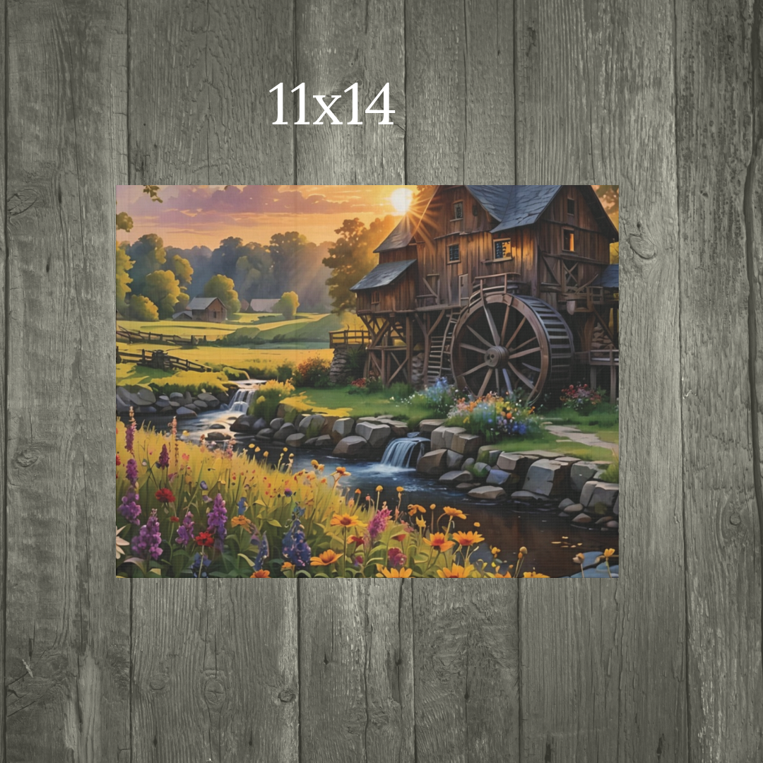 Watermill Canvas, Landscape Gallery Art