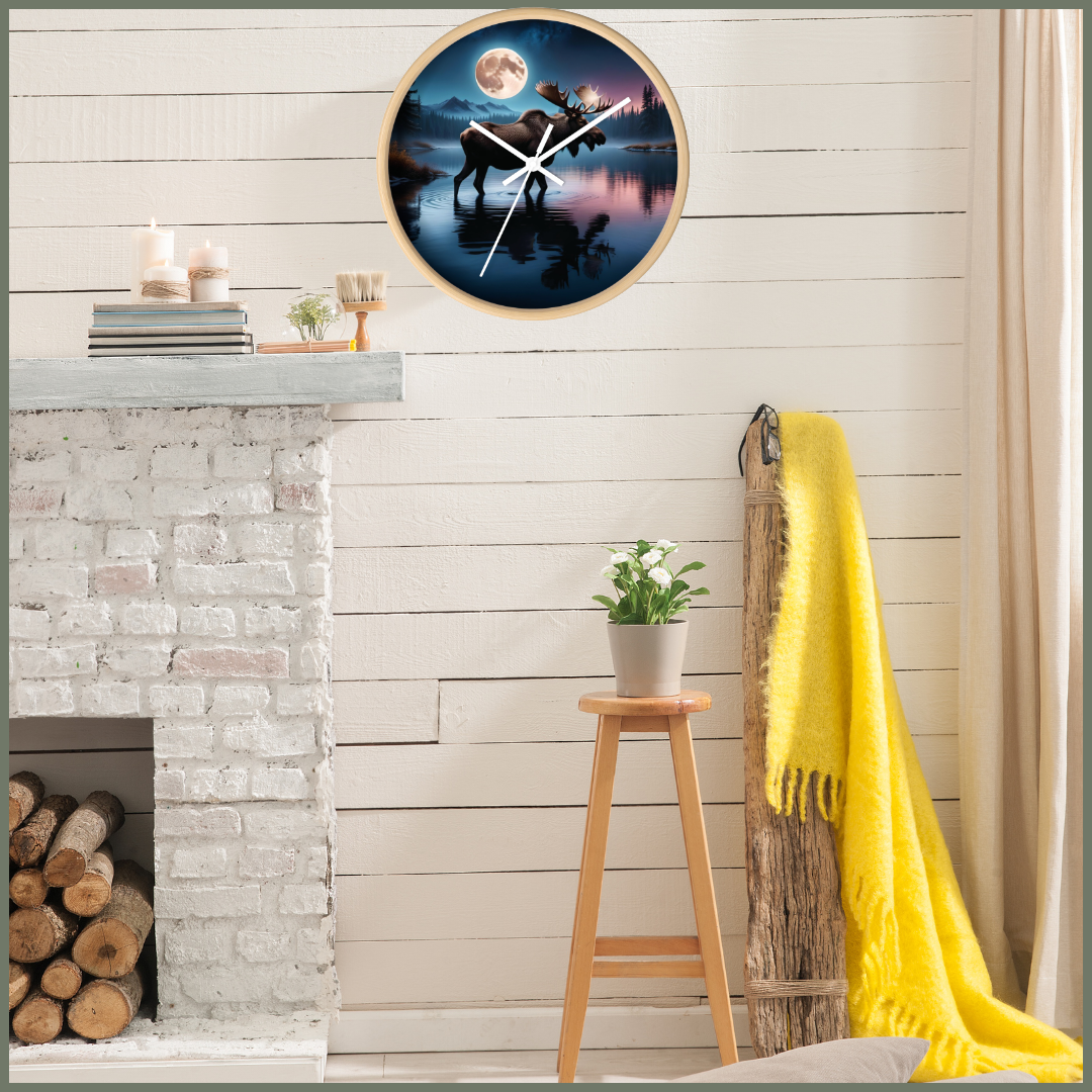 Moose wall clock, Outdoor lover gift, Cabin Lodge decor