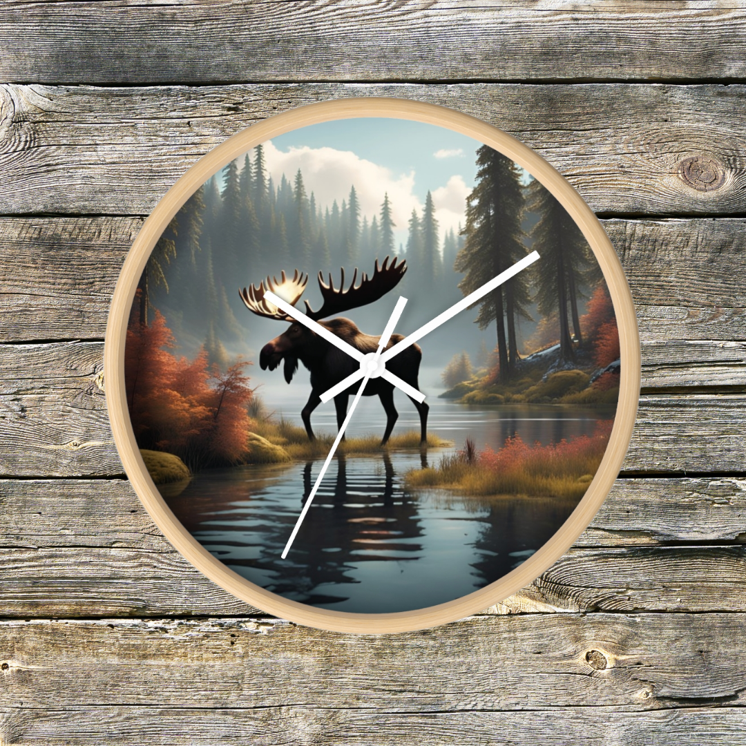 Moose Wall Clock, Nature-Inspired Clock