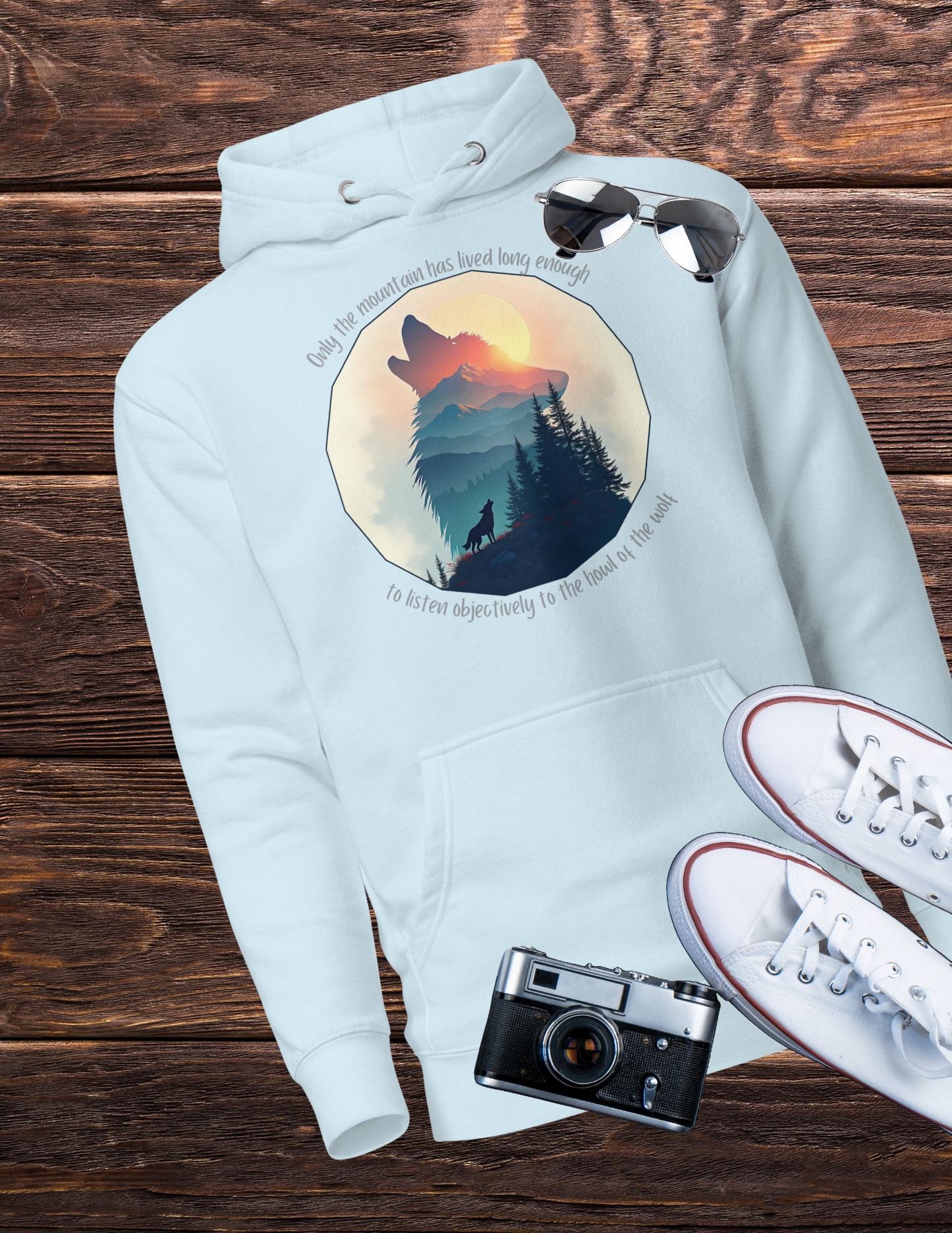 Inspirational Wolf Hoodie, Nature Outdoor Lover Sweatshirt