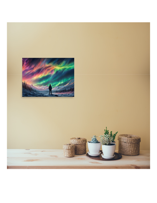 Vibrant Aurora Borealis Poster, Northern Lights Wall Artwork Decor