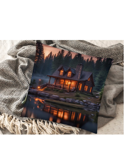 *Cabin in the Woods Accent Pillow, Wilderness Inspired Lodge Home Decor