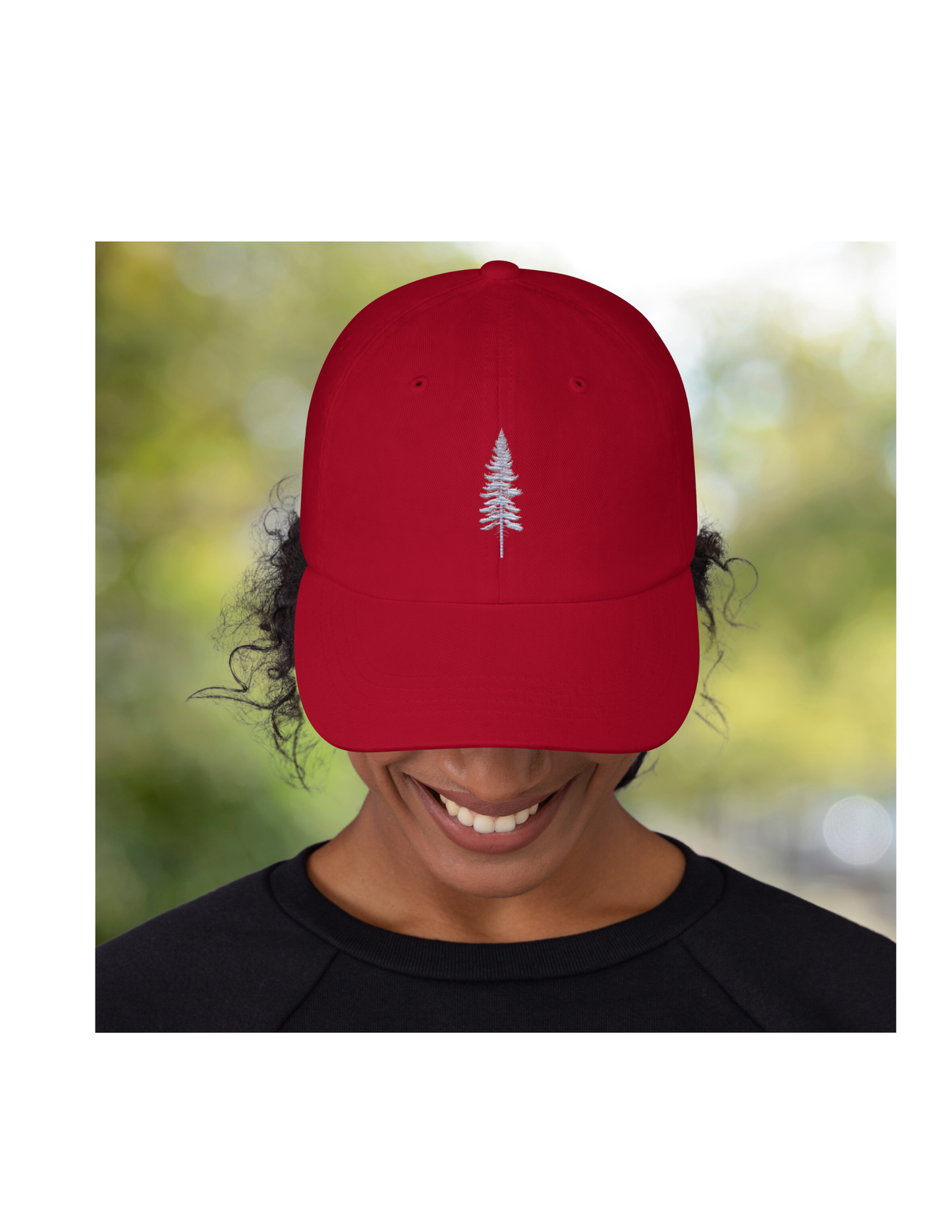 *Embroidered Pine Tree Dad Hat, Hiking Outdoors Cap