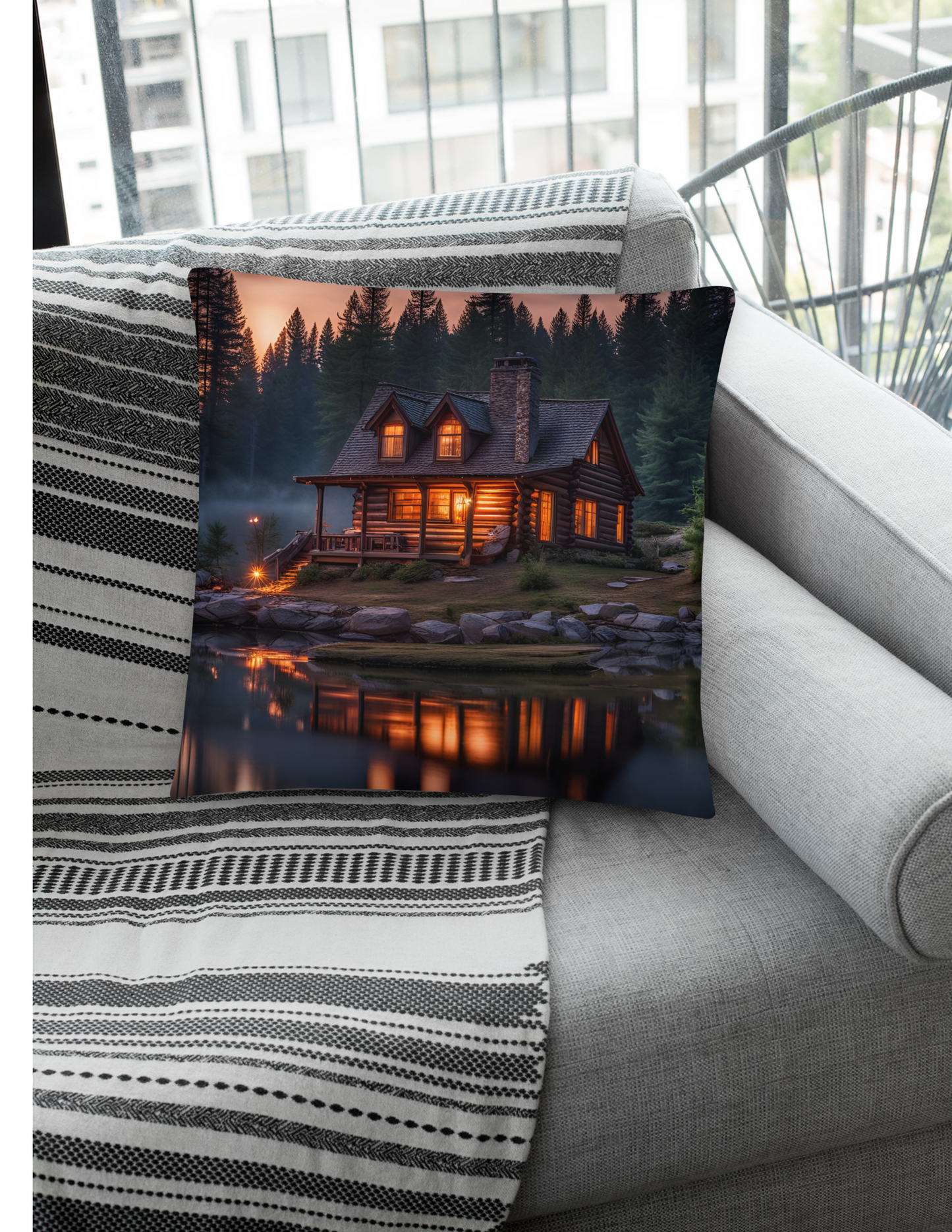 *Cabin in the Woods Accent Pillow, Wilderness Inspired Lodge Home Decor