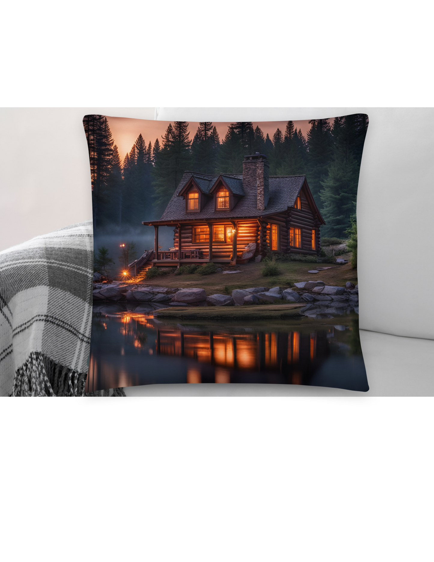 *Cabin in the Woods Accent Pillow, Wilderness Inspired Lodge Home Decor