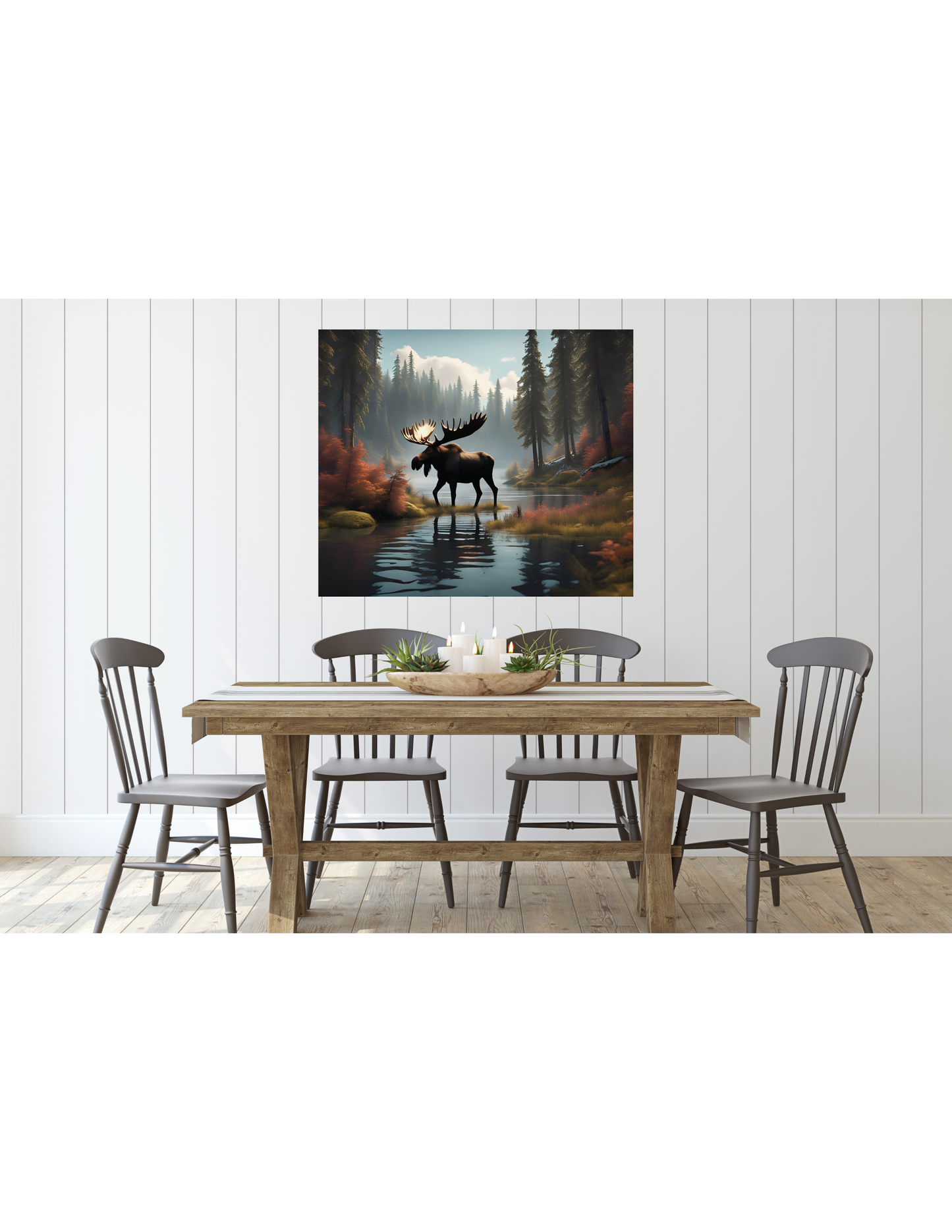 Beautiful Moose Canvas, Wilderness Wall Artwork Decor