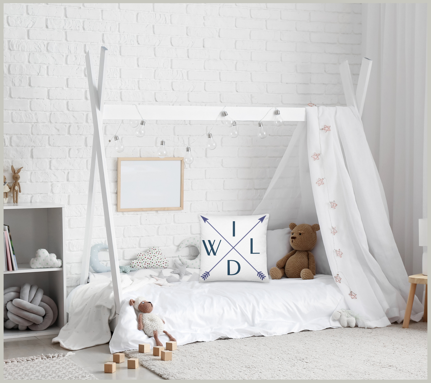 Wild Pillow, Woodland Home Throw, Child Room