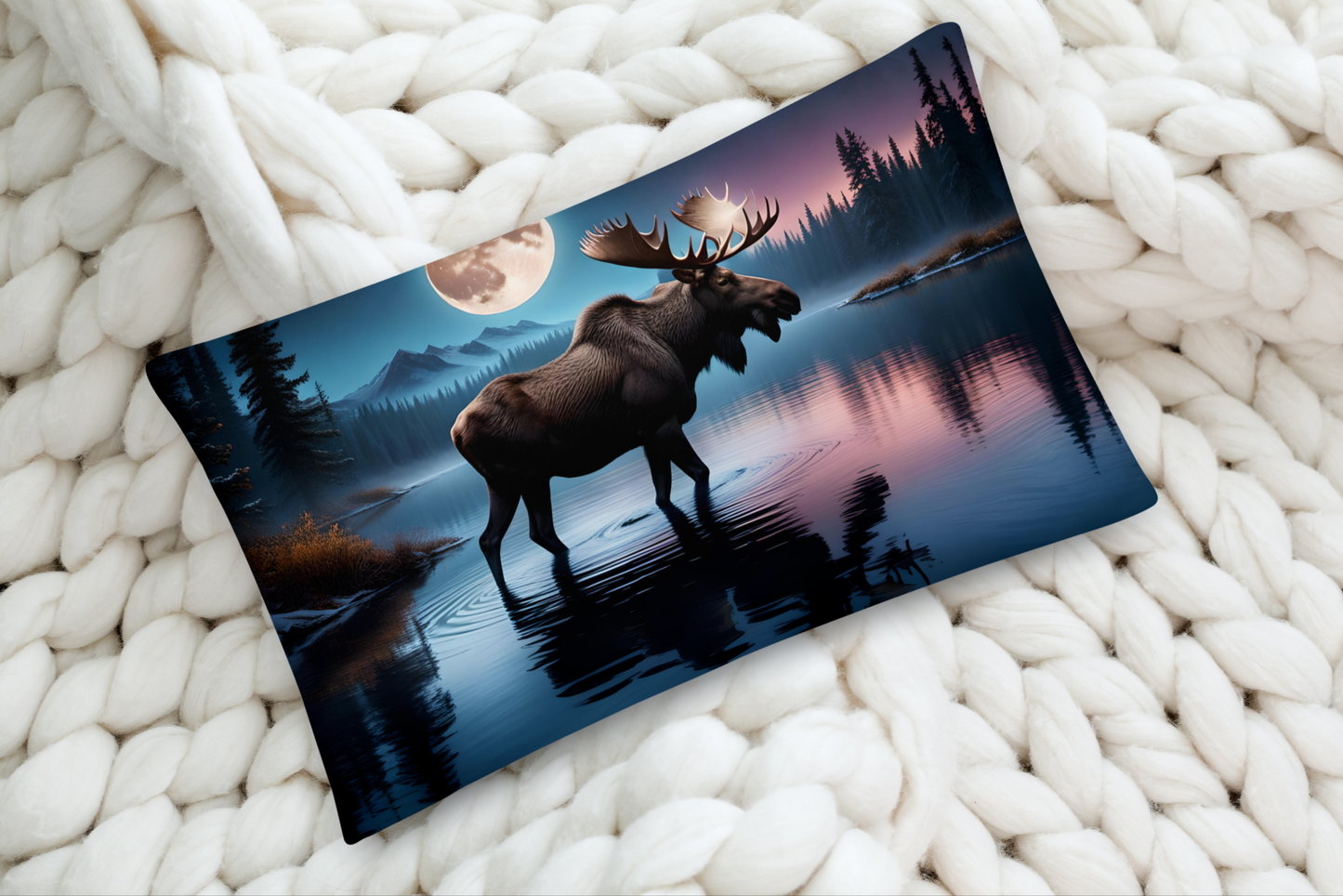 Wilderness Moose Pillow, Cabin Home Decor