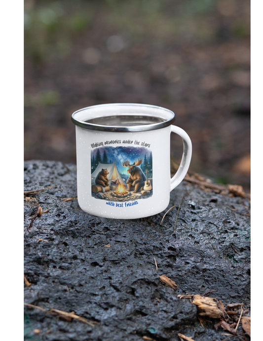 Friends Enamel Camping Mug, Make Memories Cup