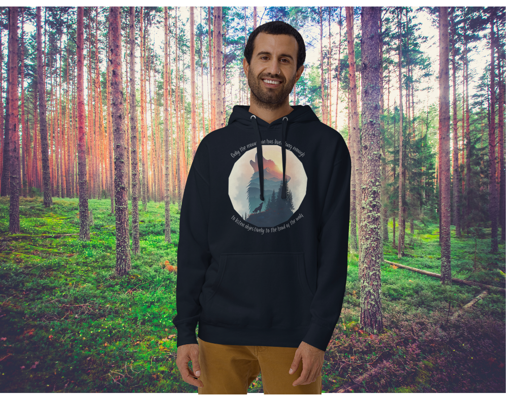 Inspirational Wolf Hoodie, Nature Outdoor Lover Sweatshirt