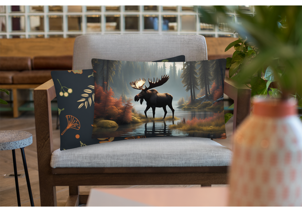 Moose in the Wilderness Pillow Case, Wilderness Home Decor