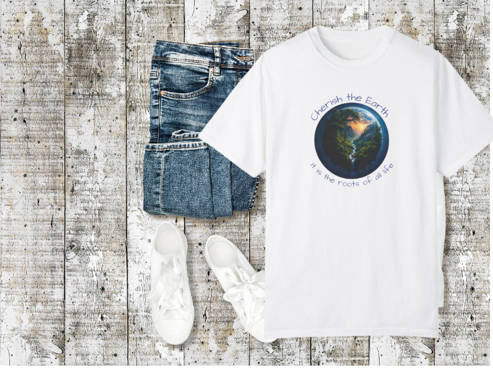 Earth Love T-Shirt, Eco-Friendly Tee, Nature Lover Gift, Cherish the Planet Shirt, Save our World Apparel