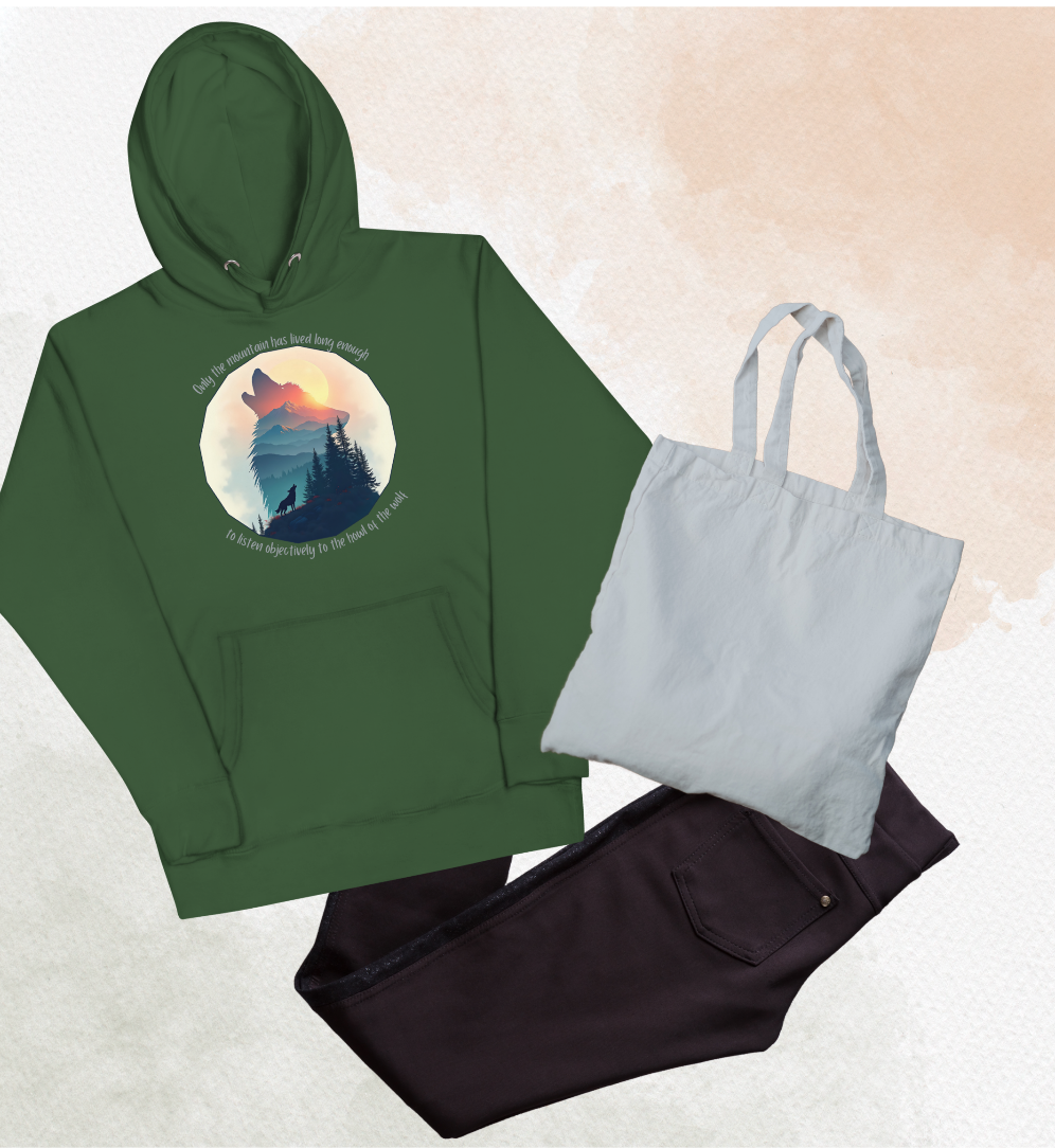 Inspirational Wolf Hoodie, Nature Outdoor Lover Sweatshirt