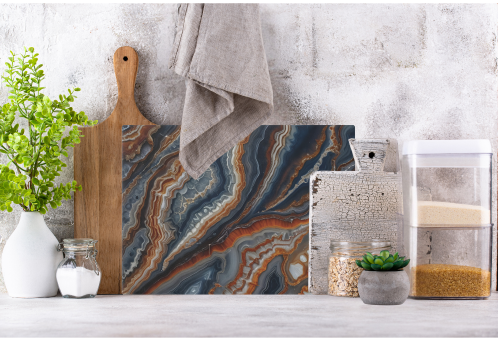 Agate Design Tempered Glass Cutting Board - Lake Superior Love