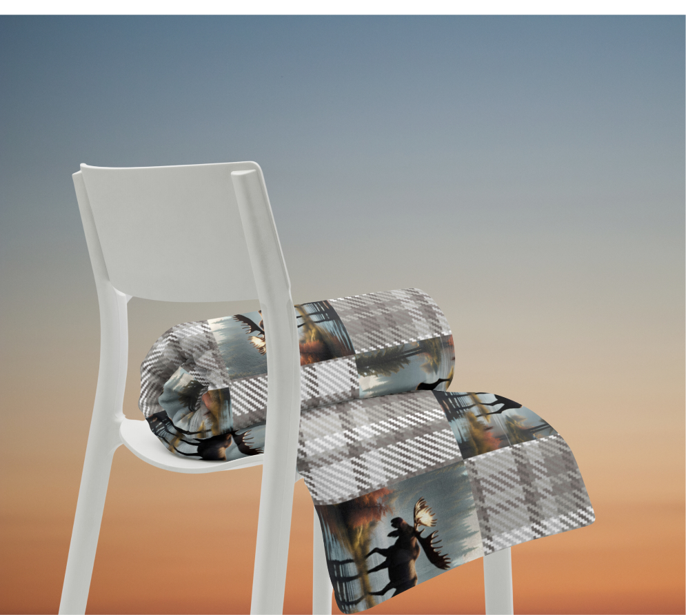 Velveteen Microfiber Blanket - Moose Plaid Throw